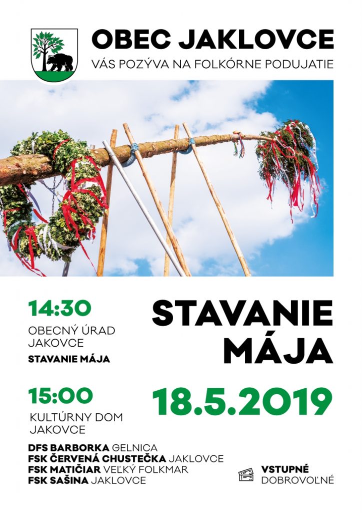 Stavanie mája Jaklovce 18.5.2019