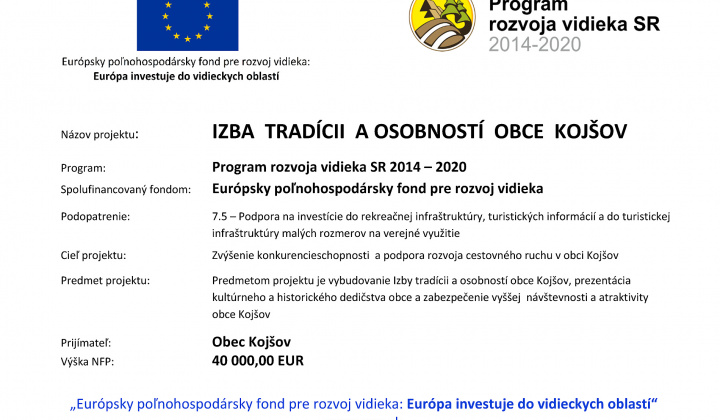 Fotka - Izba tradícií a osobností obce Kojšov